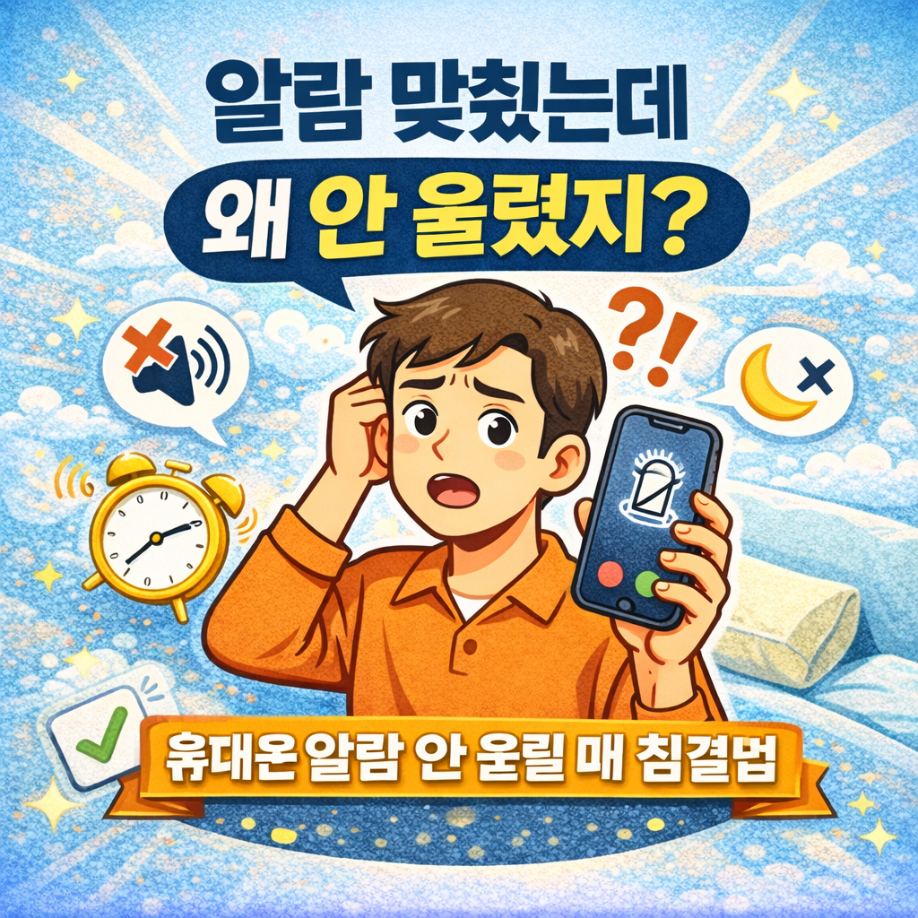 휴대폰에서 알람이 안 울릴 때 꼭 확인할 설정