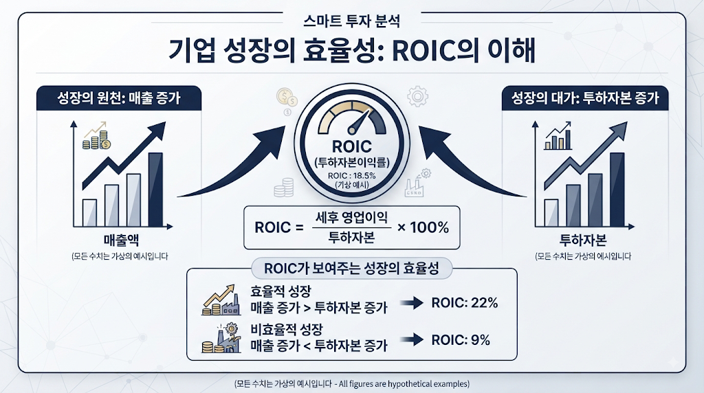 매출 성장과 자본효율성을 함께 보는 ROIC 개념도