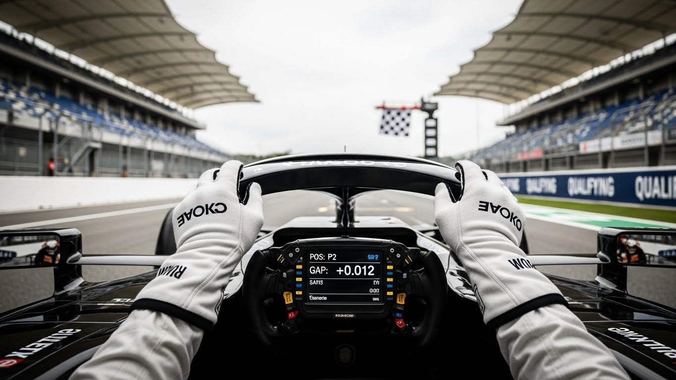 F1 예선 0.012초 차이로 폴 포지션을 놓친 드라이버의 스티어링 휠 랩타임 데이터