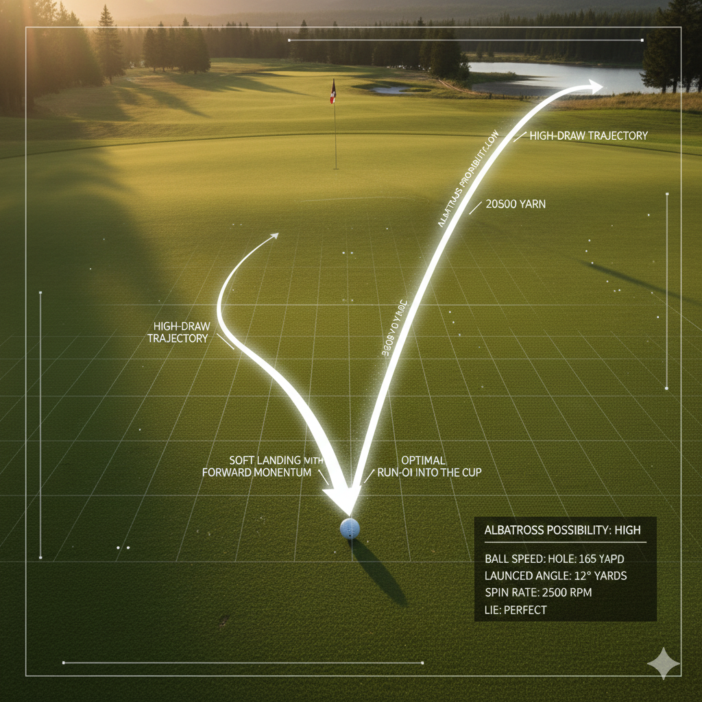 알바트로스 달성 확률을 높이는 구질과 궤적을 설명하는 물리적 도해