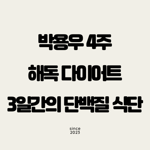 박용우 4주 해독 다이어트 3일간의 단백질 식단