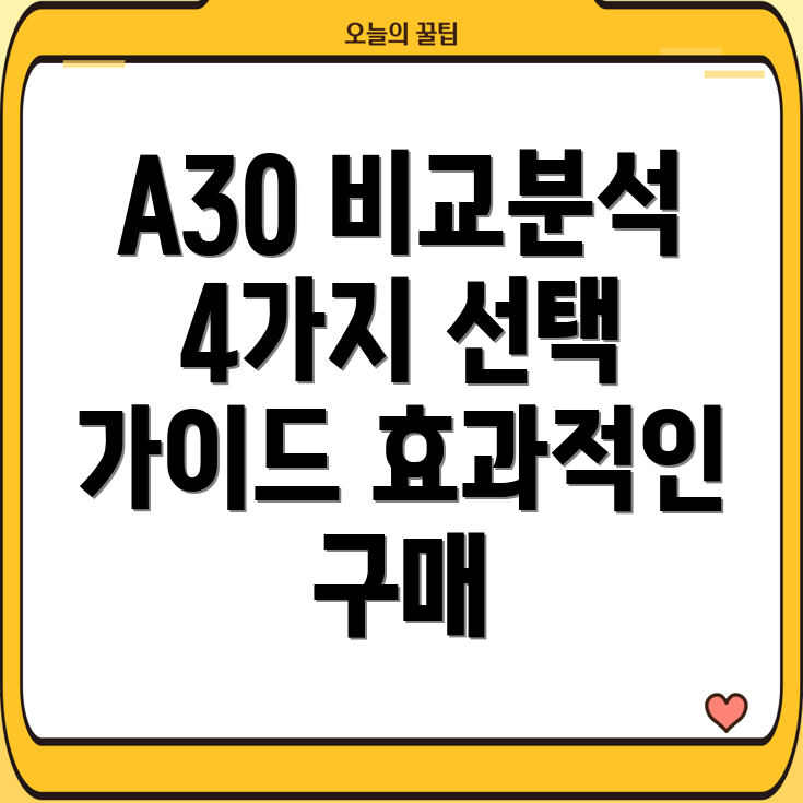 A30효과적인상품비교분석4가지선택가이드