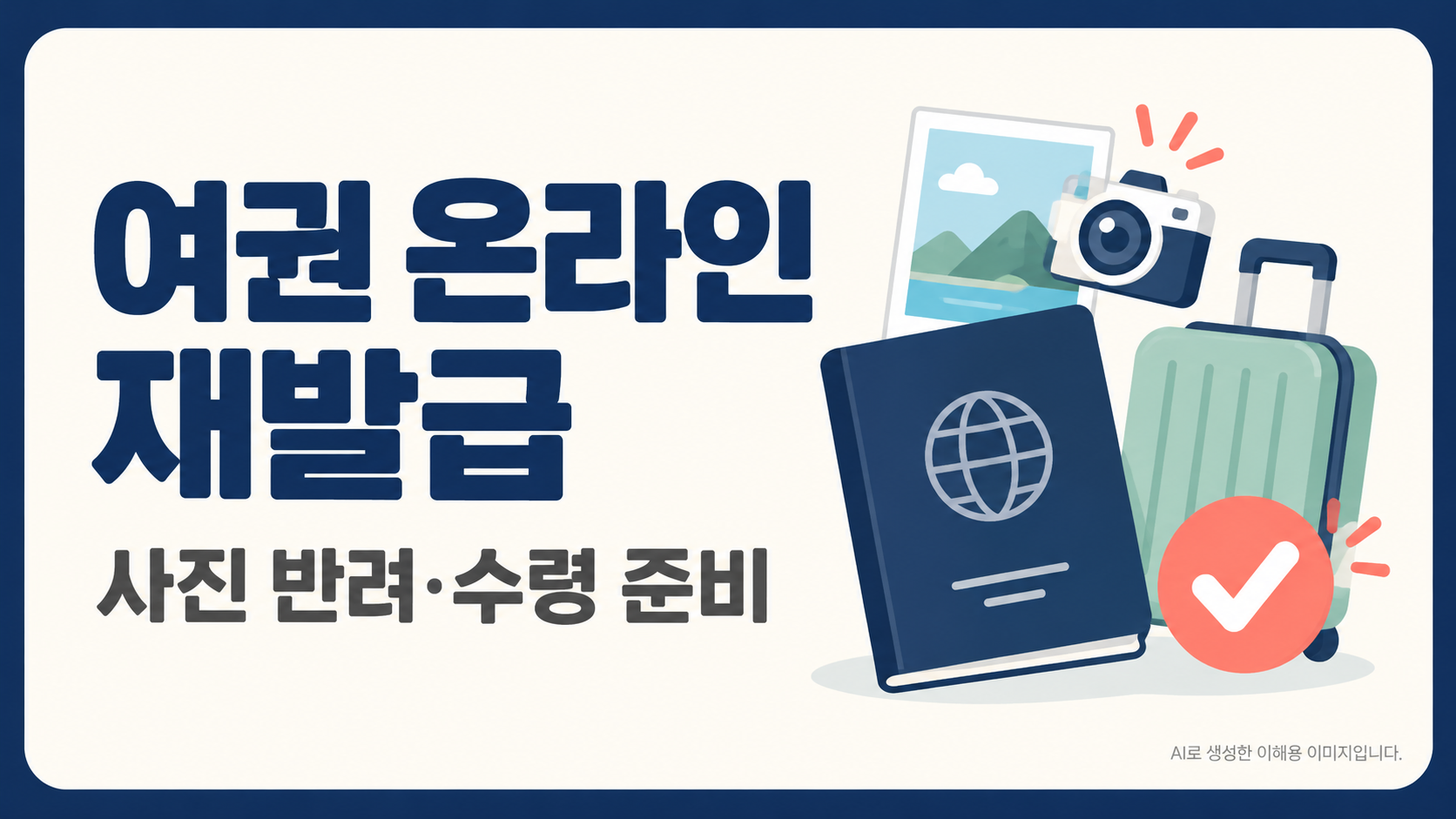 여권 온라인 재발급과 사진 반려 수령 준비 글 안내 포스터
