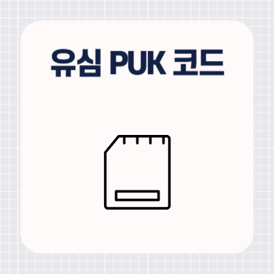 유심 PUK 코드 확인 방법