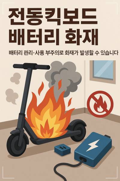 전동킥보드 배터리 화재 예방 실생활 안전수칙 8가지