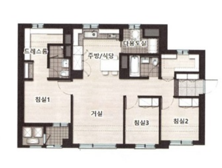 래미안 원펜타스 59㎡A 평면도