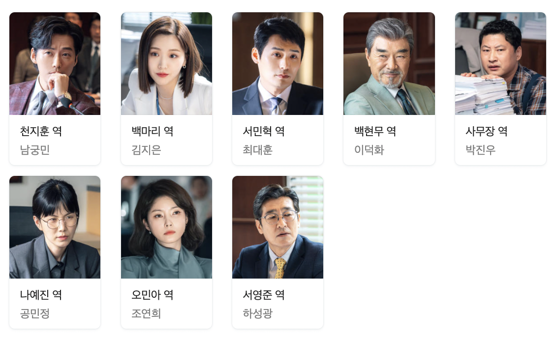 천원짜리 변호사 몇부작 등장인물 인물관계도 총정리