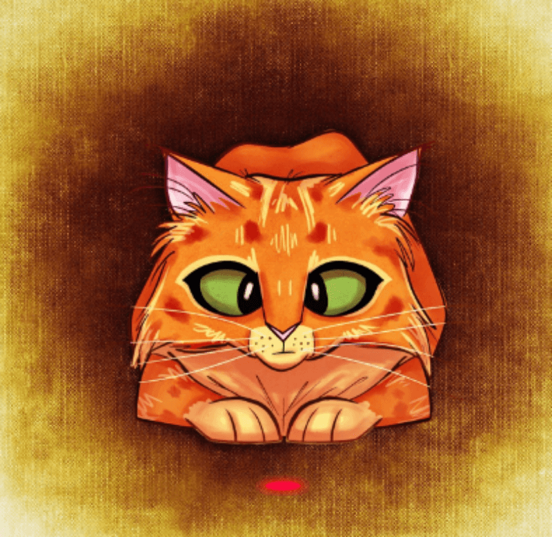 고양이가 숨어있는 자세를 하고 있는 그림