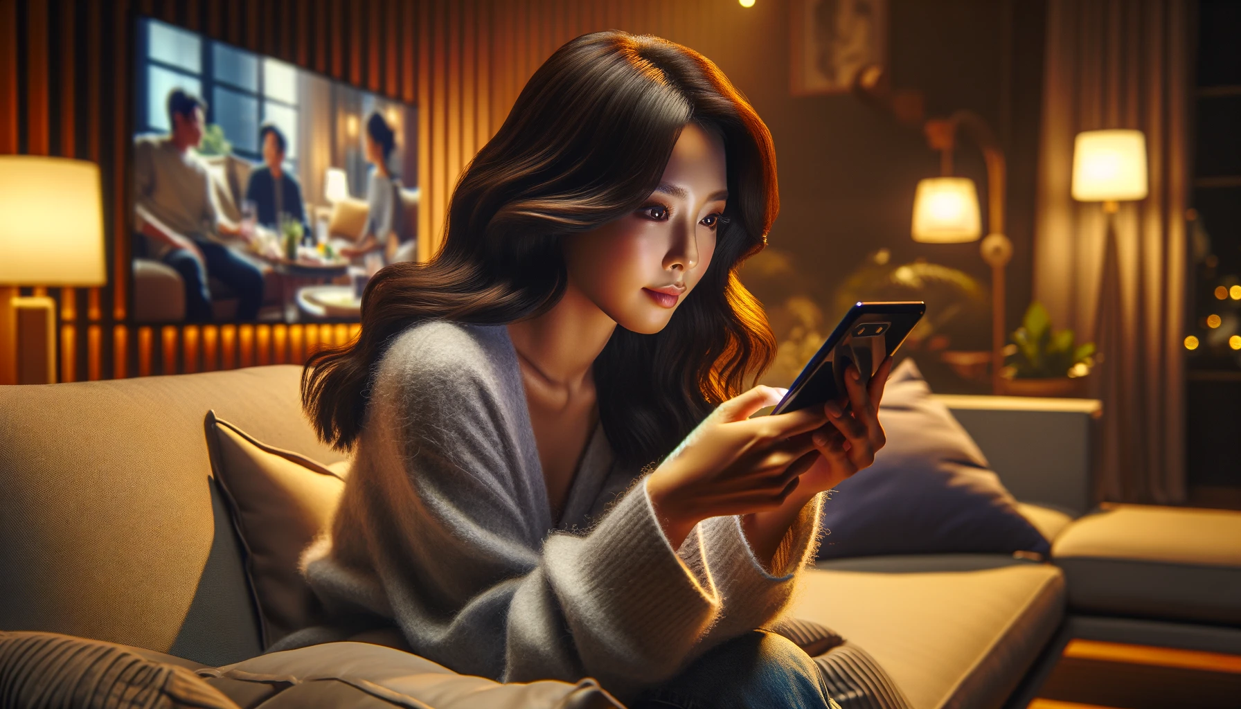 온라인 투표하는 여성