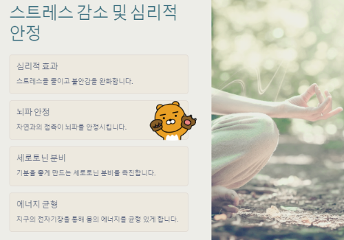 스트레스 감소 및 심리적 안정