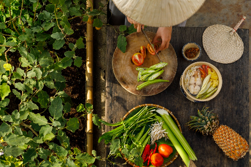 하이노 지역의 독창적인 요리를 하는 사진