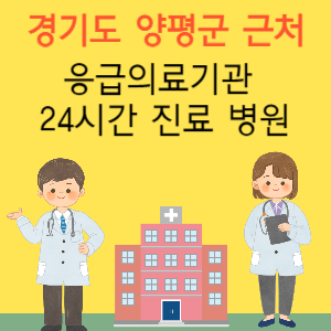 양평군 근처 응급실 24시간 야간 휴일 일요일 진료 병원