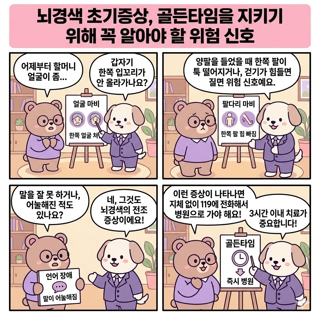 뇌경색 초기증상, 골든타임을 지키기 위해 꼭 알아야 할 위험 신호