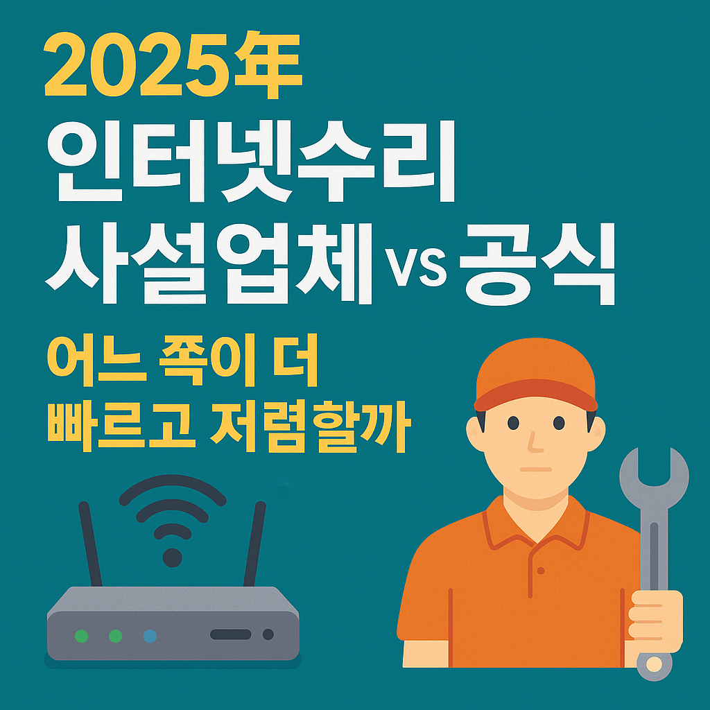 2025년 인터넷수리 사설업체 vs 공식업체, 어느 쪽이 더 빠르고 저렴할까