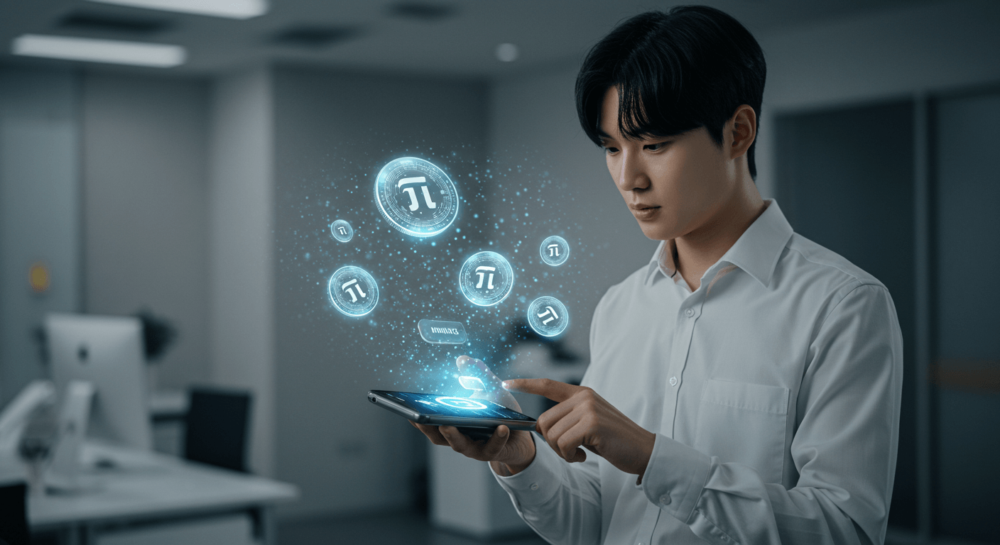 채굴 버튼을 누르며 코인을 모으는 장면 2