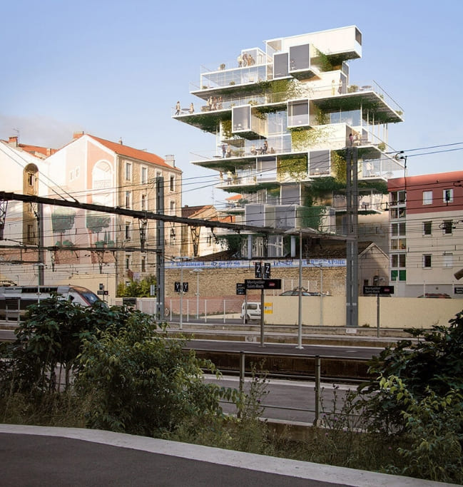 프랑스 몽펠리에 랜드마크 '모듈러 폴리' Modular follies: studio malka proposes flexible vertical village in southern france