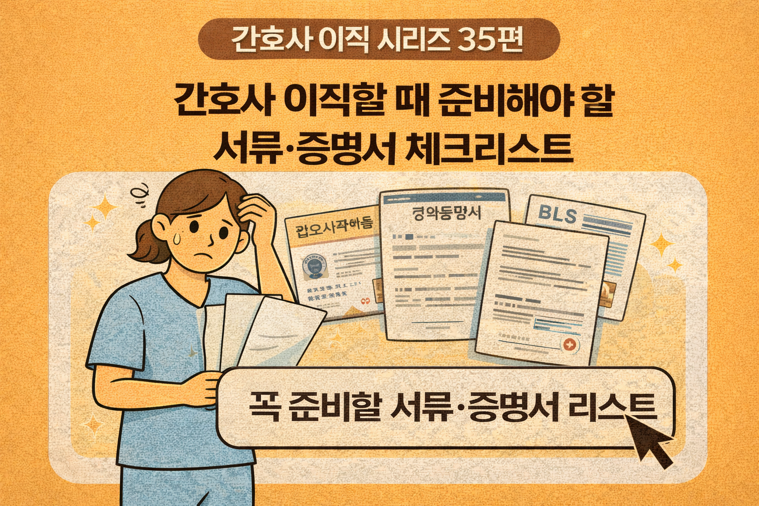 🩺 간호사 이직 시리즈 35편: 간호사 이직 서류 체크리스트 ❘ 면허증부터 경력증명서까지 완벽 정리