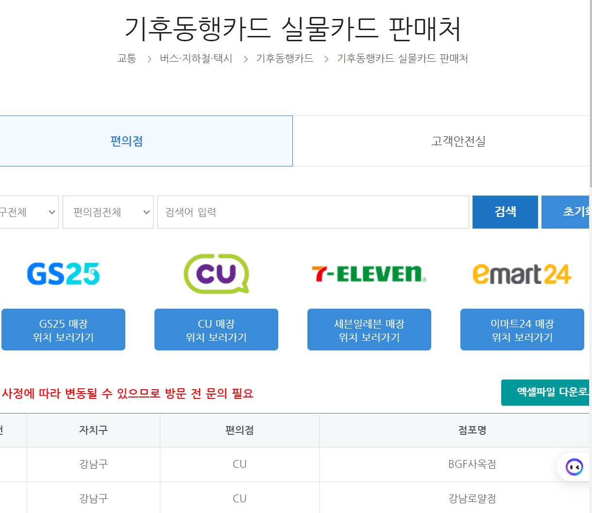 기후동행카드 판매처