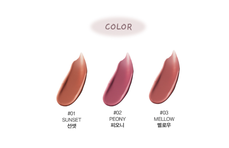 다이소 손앤박 아티 스프레드 컬러밤 선셋, 피오니, 멜로우 색상 비교