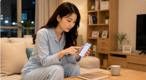 응급실 방문 전 야간진료 정보를 실제로 검색하는 장면