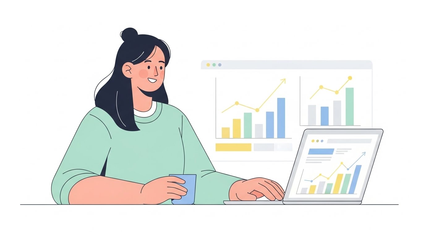 노트북 화면을 보며 미소 짓는 성인의 표정, 타오바오구매대행은 수익 구조를 제대로 알면 현실적인 부업이 될 수 있습니다.