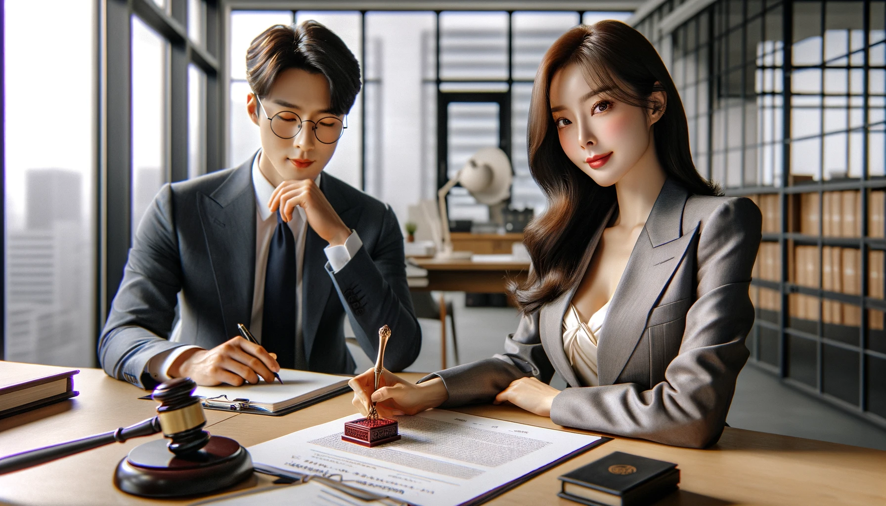 상가 임대차계약 체결하는 이미지