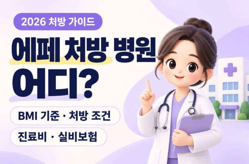 에페 처방 병원 어디?｜2026 BMI 기준&middot;처방 조건&middot;진료비&middot;실비보험 총정리