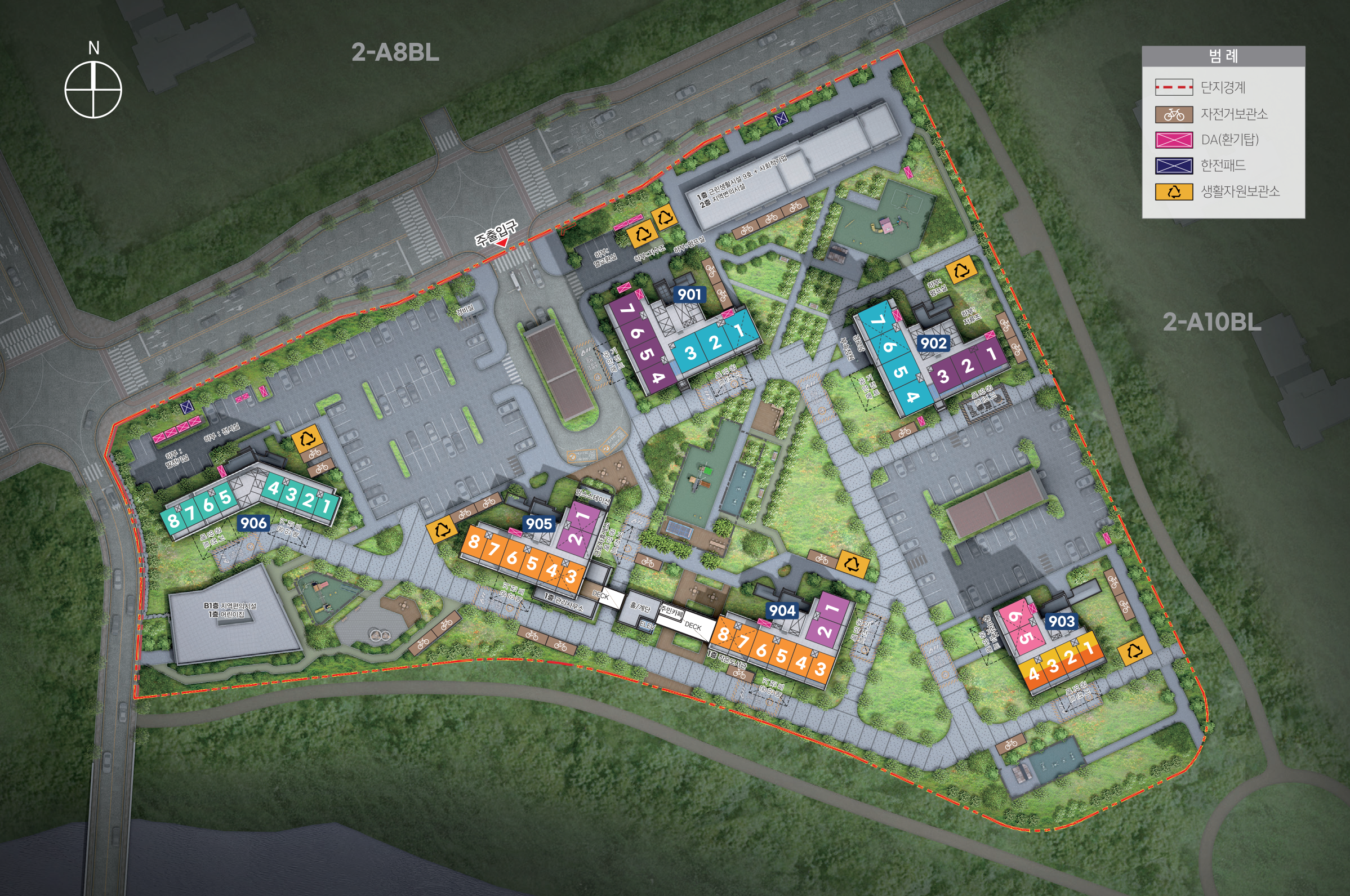 아산탕정2지구 A9블록 행복주택 단지배치도