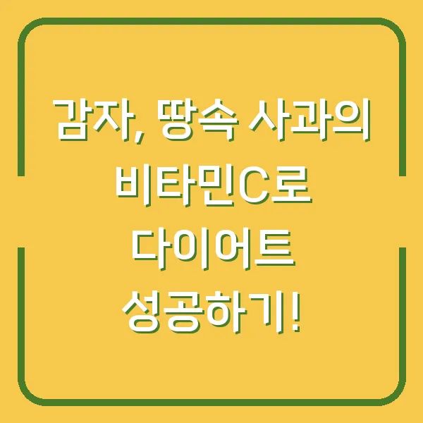 감자, 땅속 사과의 비타민C로 다이어트 성공하기!