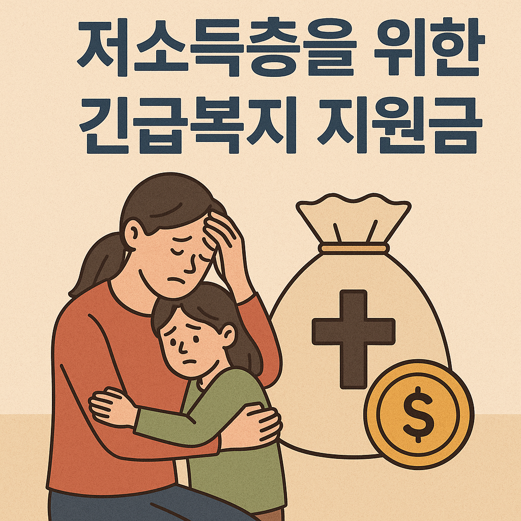 저소득층을 위한 긴급복지 지원금 포스터 이미지