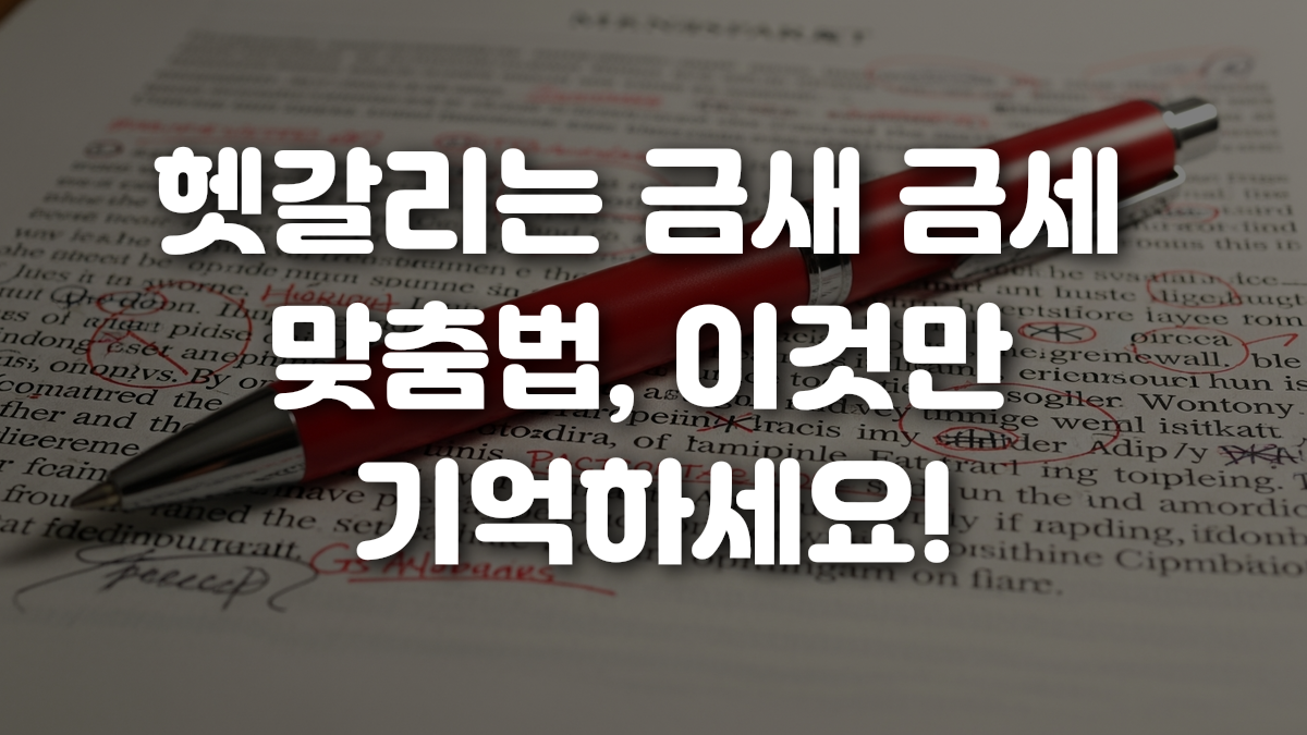 헷갈리는 금새 금세 맞춤법 이것만 기억하세요
