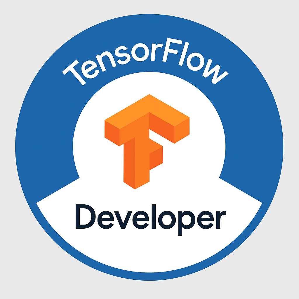 TensorFlow Developer Certificate 디지털 배지 이미지