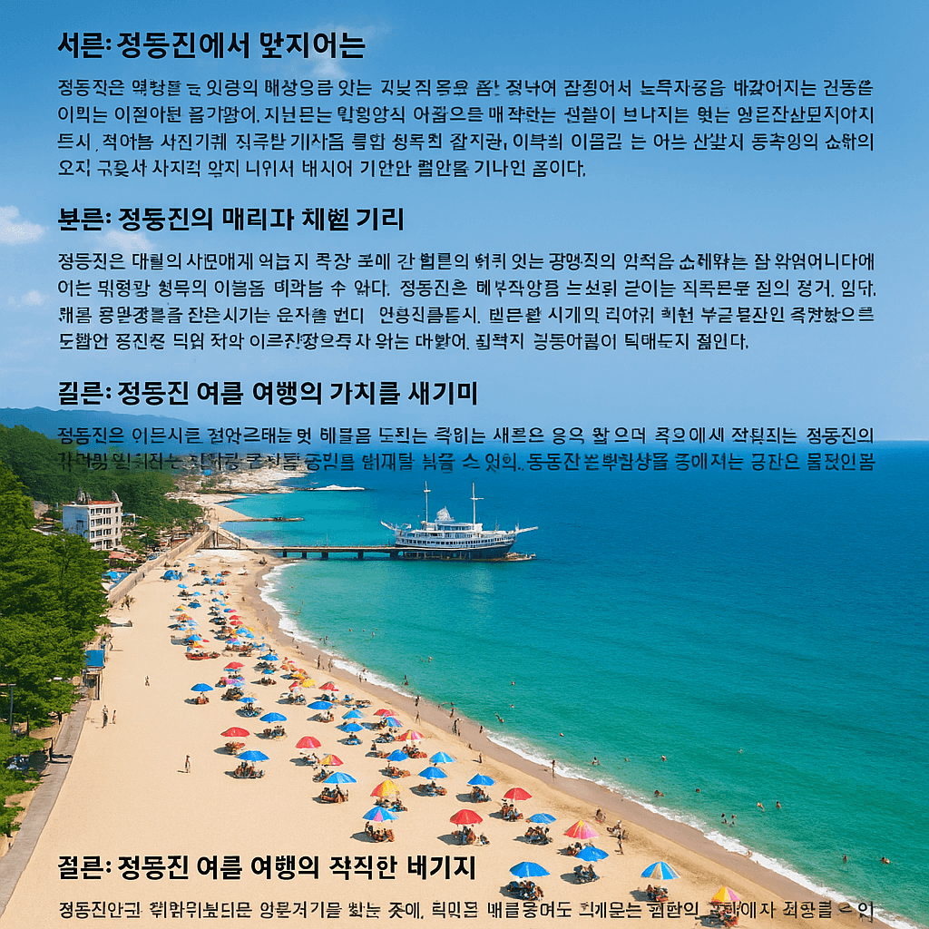 8월 강릉 경포해수욕장에서 즐기는 여름 휴가의 특별한 추억 만들기