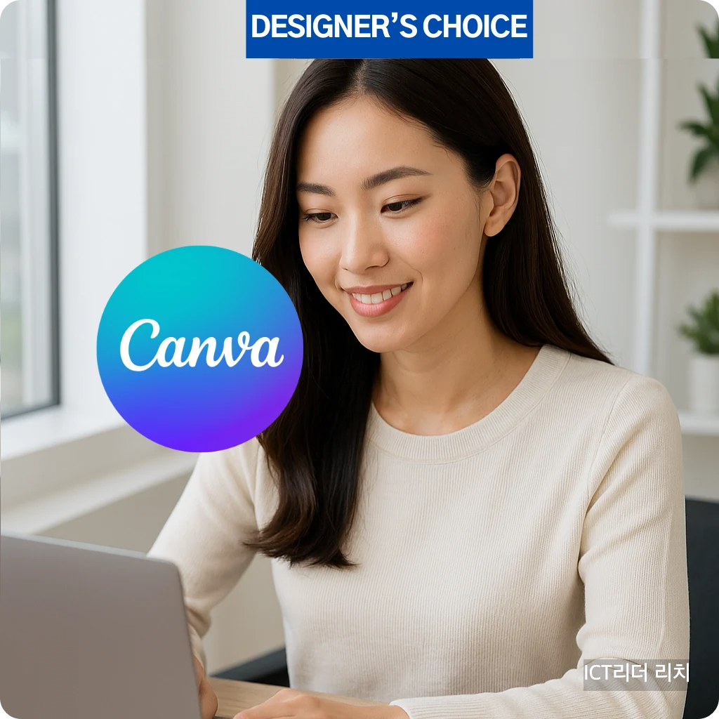 Canva로 빠르게 프레젠테이션을 디자인하는 젊은 전문가 – 블로그 썸네일 대표 이미지