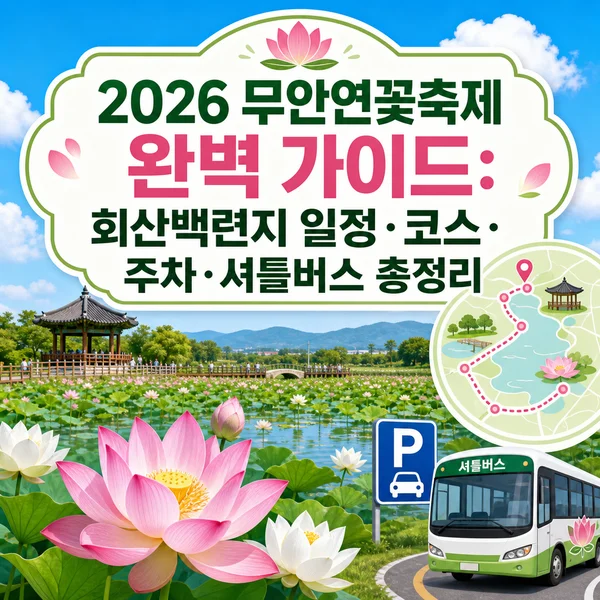 2026 무안연꽃축제 완벽 가이드: 회산백련지 일정·코스·주차·셔틀버스 총정리