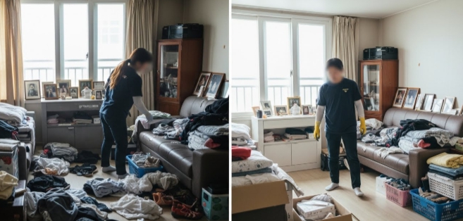 양구 고독사 청소 정리중