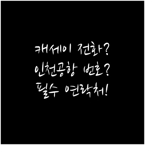 캐세이퍼시픽항공 한국 지사 전화번호 ..