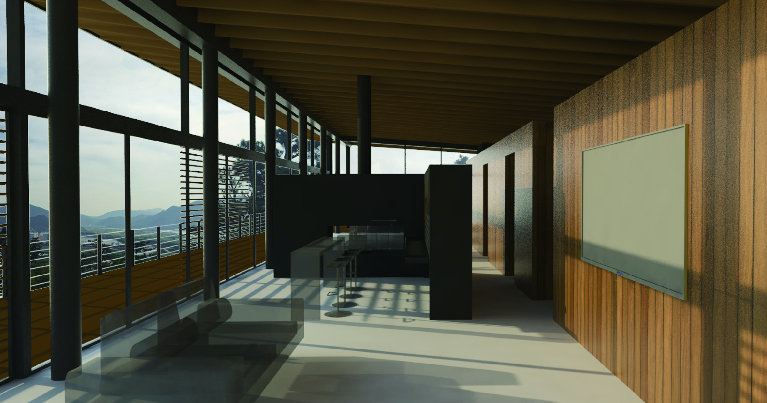 집의 중심에 있는 홈바