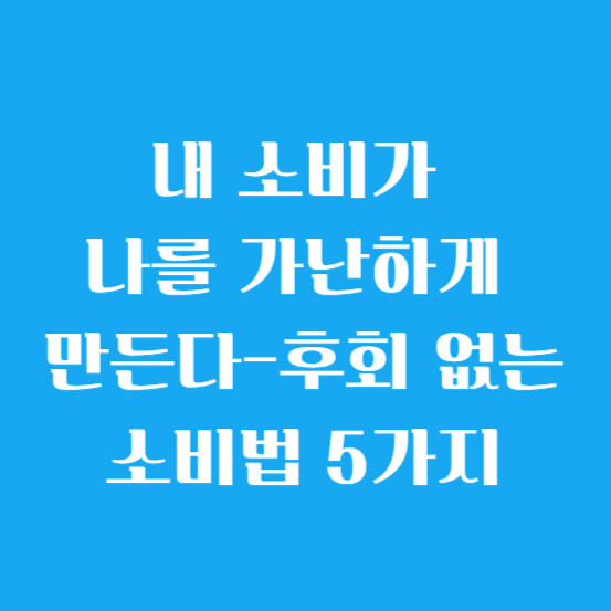 내 소비가 나를 가난하게 만든다-후회 없는 소비법 5가지