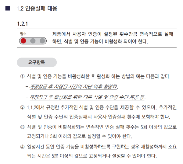 보안기능확인서 인증실패 대응 요구사항