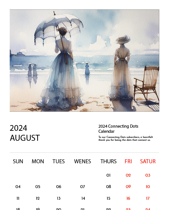 커넷팅닷츠 2024년 무료 달력 네번째