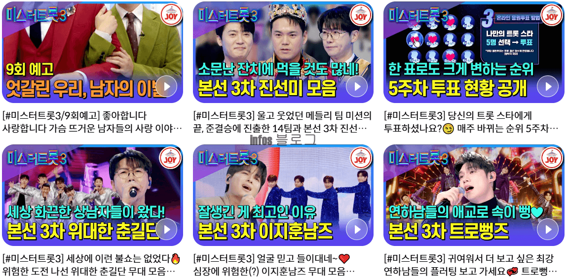 미스터트롯3 투표하기 출연진 인기 순위 확인