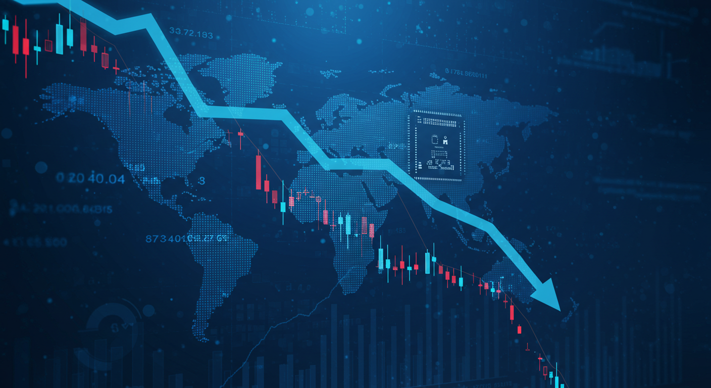 삼성전자 주가 하락을 상징하는 주식 차트 이미지