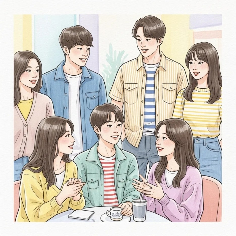 개성이 돋보이는 다양한 스타일로 꾸민 사람들.