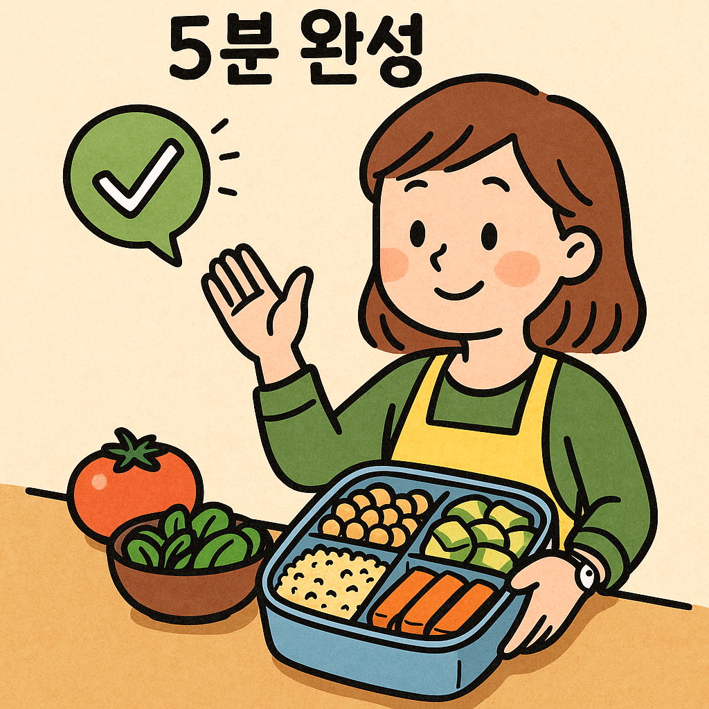 바쁜 하루를 위한 5분 완성 비건 도시락