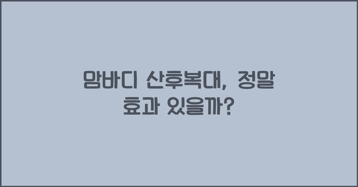 맘바디 산후복대