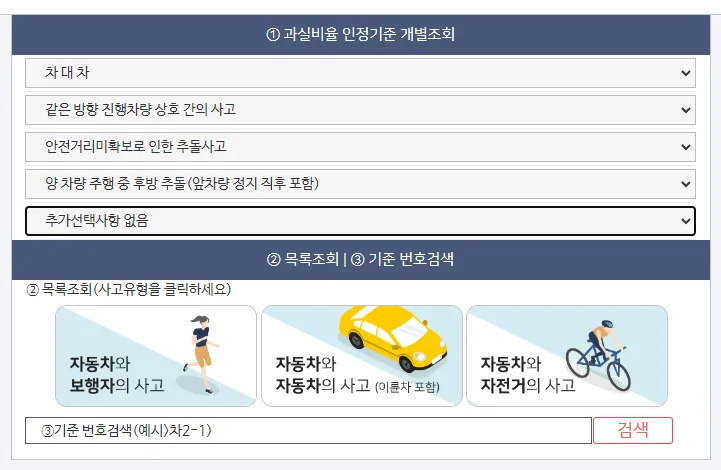 과실비율 개별조회