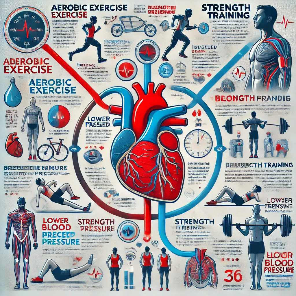 유산소와 근력운동으로 혈압을 낮추는 이미지