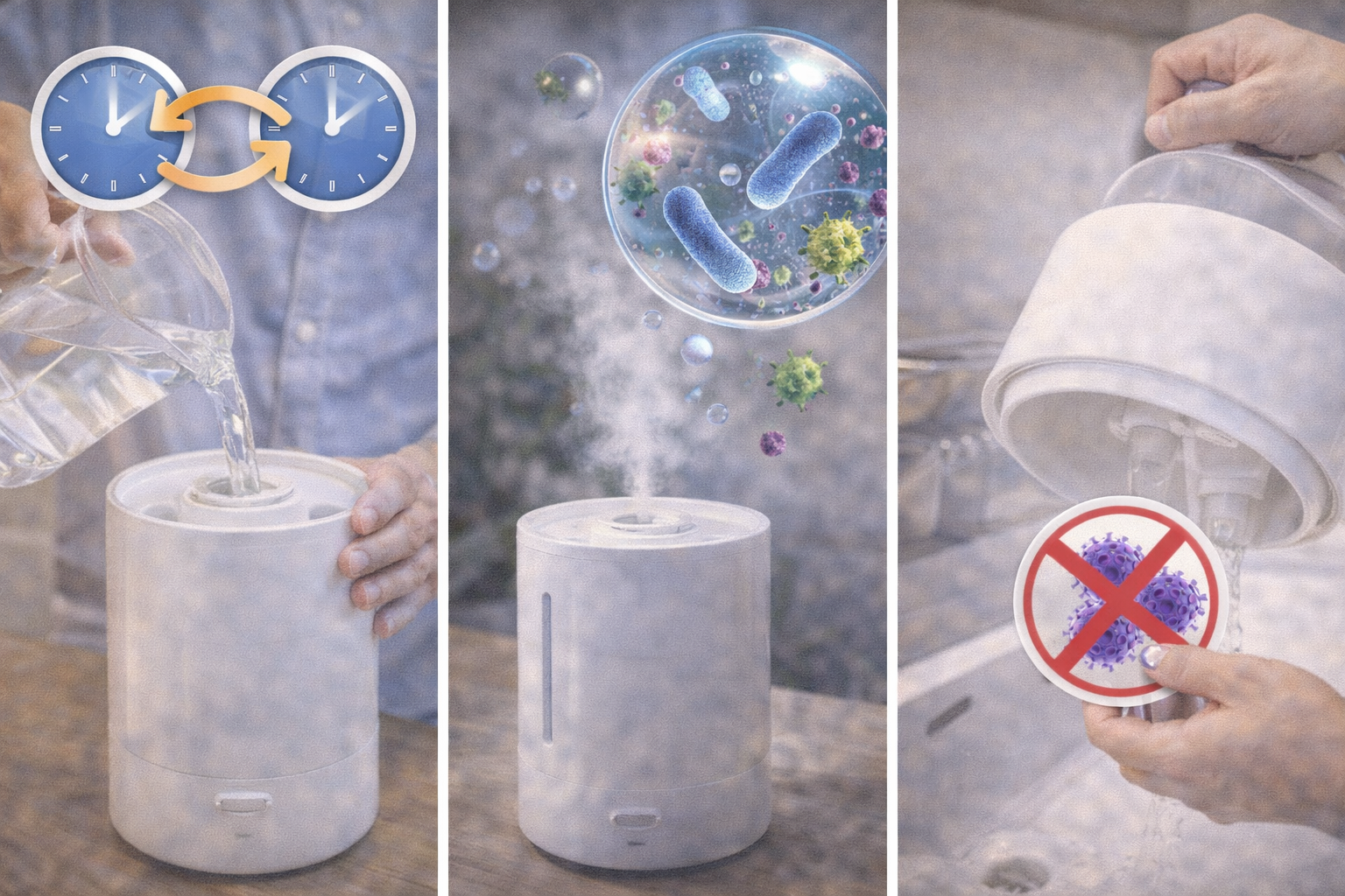 가습기 물 교체, "하루 2번"이 정답인 이유: 세균 번식 막는 관리법 총정리 관련 사진