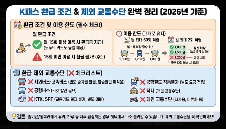 2026 K패스 신청 대상(제외, 조건, 지역)(+방법)